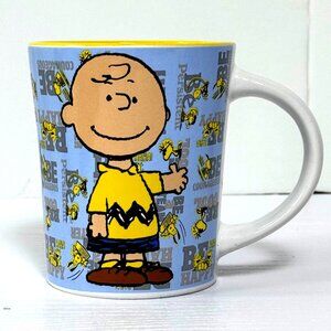 Charlie Brown Peanuts Coffee Mug 12 Oz Blue/Yellow Gibson Overseas Ceramic Cup